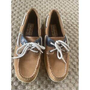 Margaritaville Martinique Women’s 7.5 Leather Boat Shoes Florida Map On Bottom